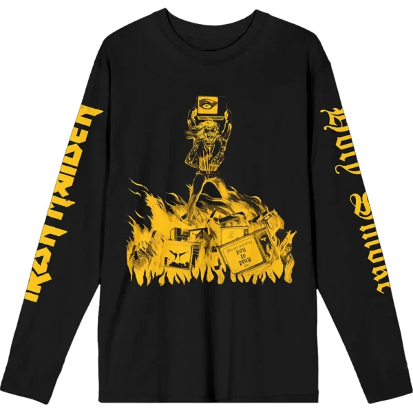 T-shirt unisexe à manches longues Iron Maiden - Holy Smoke Isolated Yellow  - taille M