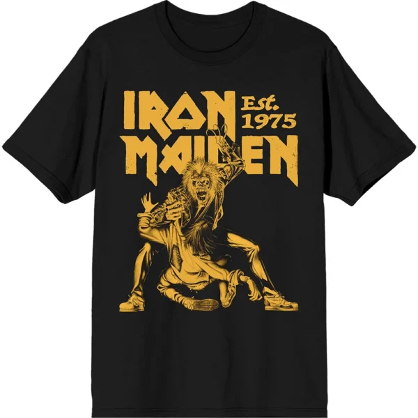 Iron Maiden Unisex T-Shirt: Est. 1975 Claw Yellow Graphic - SIZE XXL