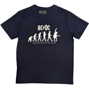 AC/DC Unisex T-Shirt: Evolution of Rock (Navy Blue) taille XXL