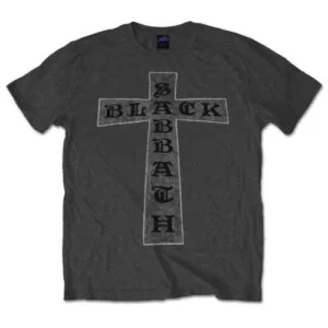 Black Sabbath Unisex T-Shirt: Cross (Charcoal Grey) Taille L